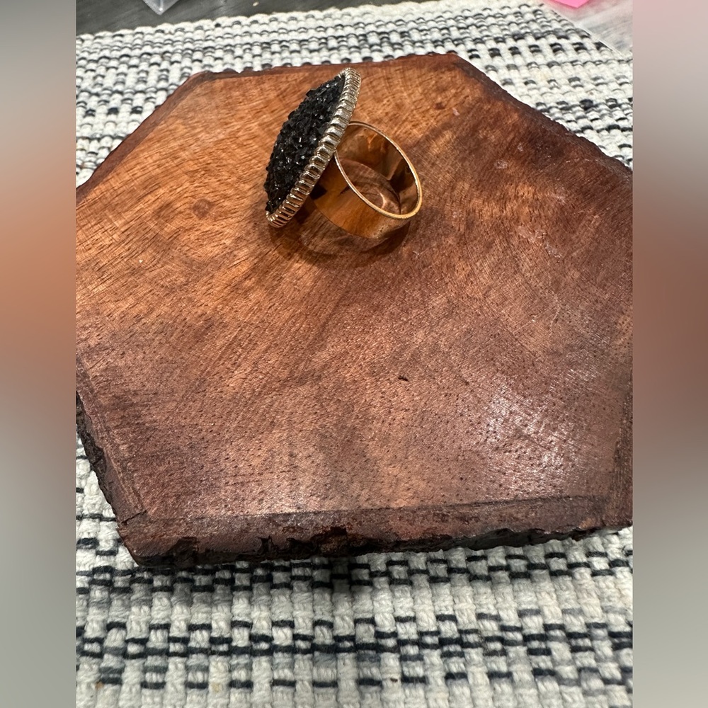 Black Stone Statement Ring - image 3